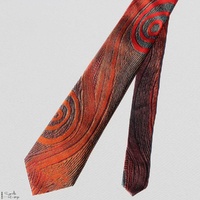 Saretta Art Men's SILK Tie (GIFTBOXED) - Kari Kari - Beginning Time