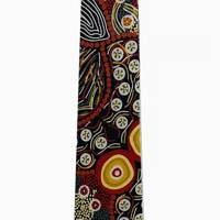 Warrina Aboriginal Art 100% Silk Tie (Giftbag) - Wild Coconut