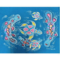 Children's Aboriginal Design T-Shirt - Egg Layers [Cyan] [size: Size 10]