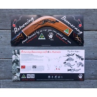Aboriginal Art Handpainted Carded Returning Boomerang - 35cm (14") - Traditional