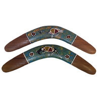 Non-Returning Brigalow 35cm Aboriginal Made Boomerang - Handpainted