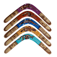 Contemporary Burnt - Skeenarang Booma Handpainted Aboriginal Art Returning 5 Ply Aboriginal Boomerang