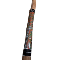 Pink/Green - Brolga Eucalyptus (Grey Box) Handpainted Didgeridoo (1.18m) - Bark Base