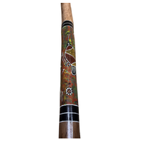 Red/Orange - Brolga Eucalyptus (Grey Box) Handpainted Didgeridoo (1.21m) - Bark Base