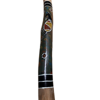 Green - Kangaroo Eucalyptus (Grey Box) Handpainted Didgeridoo (1.25m) - Bark Base 