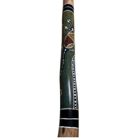 Green - Lizard Eucalyptus (Grey Box) Handpainted Didgeridoo (1.25m) - Bark Base