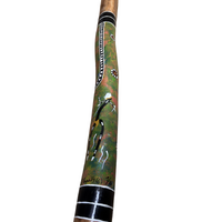 Green/Pink - Lizard Eucalyptus (Grey Box) Handpainted Didgeridoo (1.30m) - Bark Base