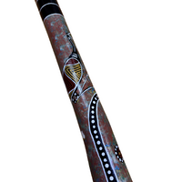 Eucalyptus (Ironbark) Handpainted Didgeridoo (1.23m) - Brolga (Earth Tones)