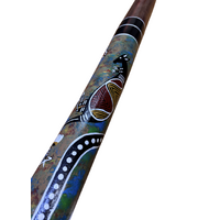 Eucalyptus (Ironbark) Handpainted Didgeridoo (1.30m) - Kangaroo (Blues)