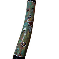 Eucalyptus (Ironbark) Handpainted Didgeridoo with Flared end (1.38m) - Emu (Blue/Green/Red)