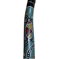 Eucalyptus (Ironbark) Handpainted Didgeridoo (1.45m) - Lizard (Blue/Greens)