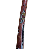 Eucalyptus (Ironbark) Handpainted Didgeridoo (1.30m) - Flared End with Emu (Red/Pink)