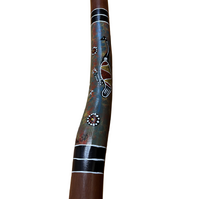 Eucalyptus (Ironbark) Handpainted Didgeridoo (1.31m) - Flared End with Emu (Green)