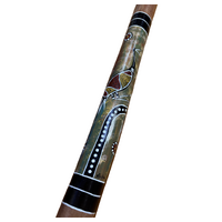 Eucalyptus (Ironbark) Handpainted Didgeridoo (1.38m) - Flared End with Brolga (Green)