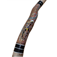 Eucalyptus (Ironbark) handpainted Didgeridoo (1.57m) - Flared End with Lizard
