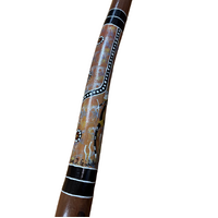 Eucalyptus (Boxwood) handpainted Didgeridoo (1.26M) Kangaroo (Orange)