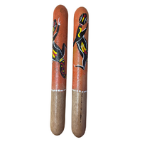 Aboriginal Handmade Handpainted (Spotted Gum) SMALL Music/Clapping Sticks (20cm)