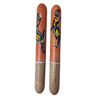 Aboriginal Handmade Handpainted (Spotted Gum) Music/Clapping Sticks (25cm)