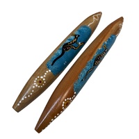 Skeenarang Booma - Bloodwood handpainted Music Sticks [30cm] - Blue Kangaroo