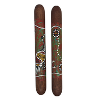 Dreamtime Kullilla-Art Contemporary Aboriginal SMALL Music/Clapping Sticks (Single Pair) [20cm]