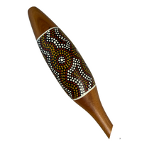 Black Wattle handmade/Dot Art handpainted Nulla Nulla (50cm) - Skeenarang Booma