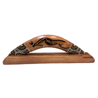 Skeenarang Booma -Traditional/Dot Art Handpainted [35cm] boomerang with timber Display Stand