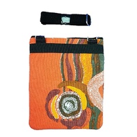 Jijaka Aboriginal Art 3 Zip Canvas Shoulder Bag - River Place