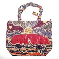 Danny Eastwood Aboriginal Art Canvas Beach Bag (38x50x15cm) - Uluru