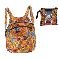 Hogarth Aboriginal Art Fold Up Backpack - Skipping Stones
