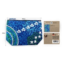 Bunabiri Aboriginal Art 1 Zip Large Cosmetic Bag (305mm x 210mm) - Wet Season