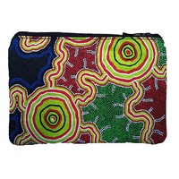 Hogarth Aboriginal Art 3 Zip Cosmetic Purse - Pathways