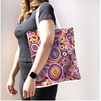 Muthabaringga Dreaming - Better World Aboriginal Art Digital Print Cotton Folding Shopping Bag