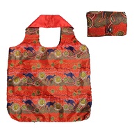 Hogarth Aboriginal Art Nylon Folding Shopping Bag - Kangaroo Journey