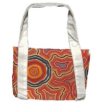 Hogarth Aboriginal Art Fold-Up Cotton Tote Bag - Pathways 2