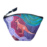 Waterhole Journey Genuine Leather Coin Purse (12cm x 8cm) - Umoona Aboriginal Art