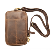 Diwana Dreaming Genuine Antique (Hunter) Leather Messenger/Shoulder Bag 12.5 X 20.5cm - Wings of Freedom