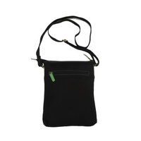 Nikki Dee Leather/Black Canvas XBody Shoulder Bag (26cm x 20cm) - Looking For Periwinkles