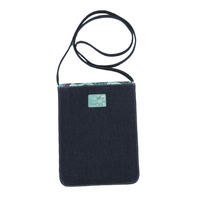 Nikki Dee Leather/Black Canvas XBody Sling/Shoulder Bag (28cm x 22cm) - Looking For Periwinkles