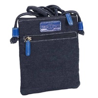 Sea Turtles [Denim] Genuine Leather/Denim Canvas "Hippie" Bag (17cmx20cm) - Muralappi Journey 