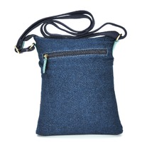 Muralappi Journey Genuine Leather/Denim Canvas Combination Shoulder Bag [26 X 20cm] - Sea Turtle