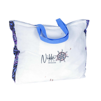 Nikki Dee Designs Cotton Canvas Shopping Bag (43cm x 38cm x 10cm) - Grandmothers Wildflower