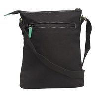 Looking for Periwinkles Genuine Leather/Black Canvas Combination Shoulder Bag [26 X 20cm] -  Nikki Dee Designs