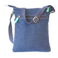 Nikki Dee Designs Genuine Leather/Canvas Combination Shoulder Bag [26 X 20cm] - Tracks on Country