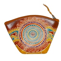 Diwana Dreaming Genuine Curved Leather Coin Purse (11cm x 7.5cm) - Gumleaf Guardians