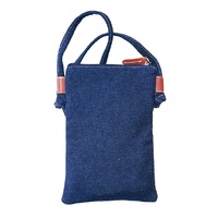 Waterhole Journey [Denim] Leather/Canvas Compact Sling/Shoulder Bag (19cm x 13cm) - Patricia Fatt 