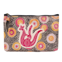 Muralappi Journey Genuine Leather  Vanity Case (25cm x 15cm) - Kangaroo in Summer Flowers [colour: Tan/Red]