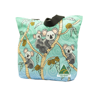Yakinno Gunditjmarra Dreaming Cotton Canvas Shopping Bag (43cmx38cmx10cm) - 	Gunditjmara Koalas [Blue]