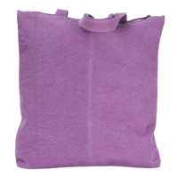 Yakinno Gunditjmarra Dreaming Cotton Canvas Shopping Tote [37x40x5cm) - Flowers [colour: Purple]