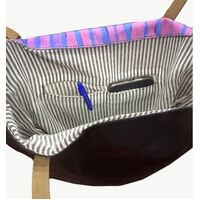 Better World Aboriginal Art Printed Cotton Canvas Shoulder Tote Bag (43cm x 38cm) -Two Dogs Dreaming