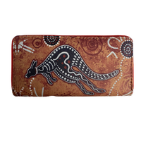 Chernee Sutton Aboriginal Art Large Zipped Wallet - Matjumpa (Kangaroo) 
